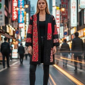 Collection Jeanne Marc Vintage Patchwork Duster Jacket Artwear